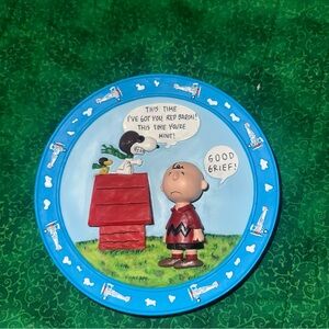 Danbury Mint Snoopy-WWI Flying Ave 3 Dimensional Collector Plate COA, 6 3/4”